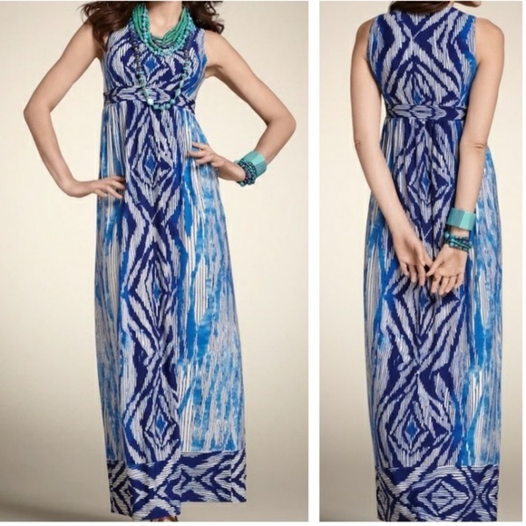 Chico's Blue Haze Bonnie Maxi Dress #570046072 Vanity Size 1/US Medium - Picture 1 of 12